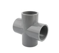 Conector de tubería PVC gris, 20, 25 y 32mm, codo recto, juntas cruzadas en T, adaptador agua, 3, 4, 5 6 vías, 1 ud(Grey,I.D 20mm)