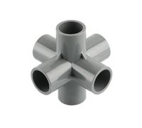 Conector de tubería PVC gris, 20, 25 y 32mm, codo recto, juntas cruzadas en T, adaptador agua, 3, 4, 5 6 vías, 1 ud(Orange,I.D 20mm)
