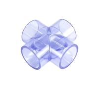 Conector de tubería rígida de PVC azul transparente, conectores iguales de 4 vías for sistemas de agua de acuarios, convertidor de manguera de 4 vías cruzadas(63mm)