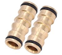 Conector de Tubo 1/2 pulg, 2 Unidades Conector Macho a Macho de Latón para Manguera de Jardín, Accesorio de Conexión Rápida para Riego y Rociadores