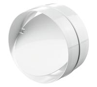 Conector de tubo con válvula antirretorno, 100 mm, tubo de ventilación, tubo redondo, conector de conducto de ventilación, conducto de PVC, plástico ABS, color blanco, diámetro de 100 mm