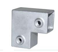 Conector de tubo cuadrado de 20 x 20 mm/25 x 25 mm, codo con hebilla, tapón de tubo, brida con hebilla fija, junta de conexión de tubo cuadrado de acero(25x25mm-wantou)