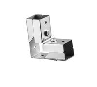 Conector de tubo cuadrado de acero inoxidable, 40 x 40 mm, 3 vías | Marcos de invernadero y banco de trabajo