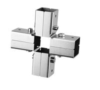 Conector de tubo cuadrado de acero inoxidable 40 x 40 mm, 5 vías | Marcos de invernadero y banco de trabajo