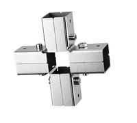 Conector de tubo cuadrado de acero inoxidable 40 x 40 mm, 5 vías | Marcos de invernadero y banco de trabajo