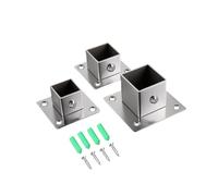 Conector de tubo cuadrado de acero inoxidable, base con brida, diámetro exterior del tubo. 25-30-35 mm, abrazaderas de riel de cerca de junta de esquina de codo(25 x 25mm)