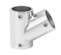 Conector de tubo de barco de 60 grados para pasamanos de 3 vías para barcos y yates - Herrajes de acero inoxidable 316 con acabado pulido espejo - Se adapta a tubos de 22 mm de (Derecho Φ22mm（7/8"）)