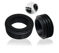 Conector de Tubo de Desagüe para Inodoro, manguito de goma para cisterna, tubo de desagüe, Diámetro Exterior 60 mm, Diámetro Interior Ajustable 37-44 mm, Altura 25 mm, tubería de drenaje Negro