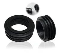 Conector de Tubo de Desagüe para Inodoro,manguito de goma para cisterna, tubo de desagüe, Diámetro Exterior 60 mm,Diámetro Interior Ajustable 37-44 mm, Altura 25 mm,tubería de drenaje Negro (4 piezas)