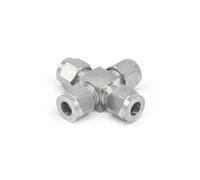 Conector de tubo de doble virola de acero inoxidable 304 de 3 mm, 6 mm, 8 mm, 10 mm, 12 mm y 14 mm, conector de unión cruzada para agua, aire y aceite (12 mm)