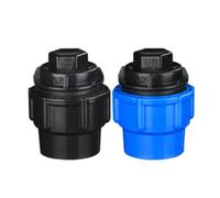 Conector de tubo de plástico negro for irrigación, ahorro de agua, 20mm, 25mm, 32mm, 40mm, 50mm, tapón de tubería de PE, boquilla rápida