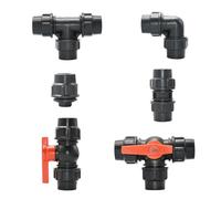 Conector de tubo de PVC PE de 20/25/32/40/50mm, divisor de agua del grifo, junta de válvula de bola de plástico, accesorios de tubería de agua for jardín y agricultura(Tee,25mm)