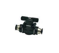 Conector de unión rápida a presión neumático BUC de 4 mm, 6 mm, 8 mm, 10 mm y 12 mm, color negro, for válvula manual de giro y interruptor de bola.(BUC-6)