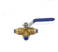 Conector de válvula de Bola de latón de 4mm, 6mm, 8mm, 10mm, 12mm, 14mm, 16mm, Conector de válvula de Bola de latón de Tres vías, 4mm OD,L, Puerto