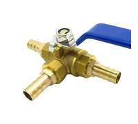 Conector de válvula de bola de latón for manguera de 3 vías, 4, 6, 8, 10, 12, 13, 14, 16, 19, 20, 25 y 32 mm, for agua, petróleo y gas.(20mm Barb T Port)