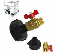 Conector de válvula de grifo de manguera de latón con rosca gruesa de 2 pulgadas S60x6 para adaptador de tanque de agua IBC de 330 galones con salida de rosca de manguera de jardín de 3/4 pulgadas (B)