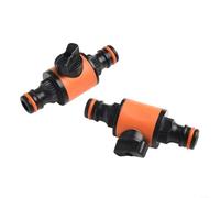 Conector de válvula de grifo en línea de manguera de jardín de 16 mm, paquete de 2 acopladores rápidos para riego de riego, válvula de cierre, conectores de control de flujo fácil para jardín, césped