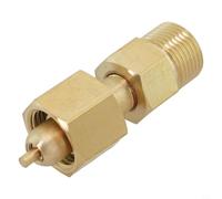 Conector de válvula de presión para G5/8 con válvula de aguja para tanques de oxígeno, adaptador de manguera de alta presión con dedal, accesorio de gas de acero para polvo duradero