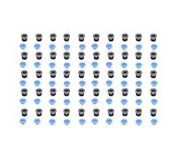 Conector de válvula neumática, juego de 50 conectores de válvula neumática, cabezal de conector de empuje para conectar accesorios para extrusora, accesorios de impresora 3D, PTFE ECAS04