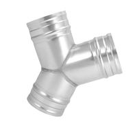 Conector de ventilación en forma de Y de 3 agujeros fabricado con aleación de metal galvanizado tratado, tubo de ventilación de cocina y baño