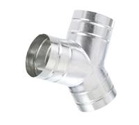 Conector de ventilación en forma de Y de 3 agujeros fabricado con aleación de metal galvanizado tratado, tubo de ventilación de cocina y baño