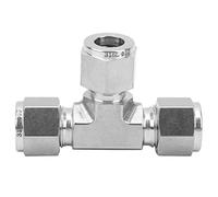 Conector de virola de compresión en T de diámetro igual, acero inoxidable 316, forja a troquel SS-600-3, accesorio reutilizable de alta presión para líneas de gas, líquidos y aceit (F10)