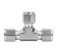 Conector de virola de compresión MUNEFE, conector de virola de acero inoxidable, conector de virola en T para conexiones de tuberías complejas donde no es posible soldar (F3/8)