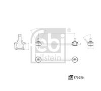 Conector del estabilizador Eje delantero, derecha Barra de acomplamiento 175656