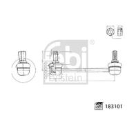 Conector del estabilizador Eje delantero, derecha Barra de acomplamiento 183101