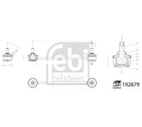 Conector del estabilizador Eje trasero izquierda Barra de acomplamiento 192879