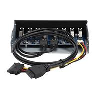 Conector del Panel Frontal, Concentrador USB 3.0 de 19 Pines de 8 Puertos Unidad óptica Panel Frontal de la PC Panel Frontal Hub USB 3.0 con Lector de Tarjetas SD para