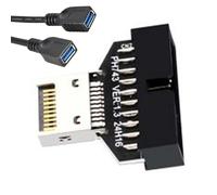 Conector Del Panel Frontal De La PC, Placa Base USB3.2Type-E 20Pin - Chasis USB 19P Expansión Frontal USB TypeA TypeC, Encabezado De La Placa Base USB 3.2 De 19 Pines - Adaptador De Encabezado Del Pan