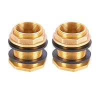 Conector del tanque de agua de latón, 2 piezas macho 1-1/2 pulgadas hembra 1-1/4 pulgadas conector de latón para la interfaz de la torre de agua.