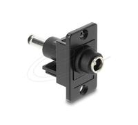 Conector DeLOCK 91121 DC 5.5 x 2.5 mm Hembra/Macho Plano Negro