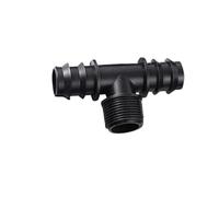 Conector dentado for tubería DN16/20/25 mm, rosca macho de 1/2" a 3/4", codo en T, conector de extremo recto, adaptador for manguera de riego de jardín(1I2 M-Thread Tee DN16mm)