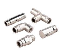 Conector Deslizante De Latón Para De Nebulización | Conector de Alta Presión para Nebulización - Conectores en T Rectos de Latón Alta Presión para s de Humidificación de Invernadero