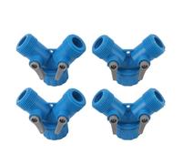 Conector divisor de 2 vías de toque premium para la manguera de jardín estándar 4pcs (Azul)