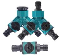 Conector divisor de manguera de jardín con válvula de 2 vías y dispensador de agua. Conector doble para