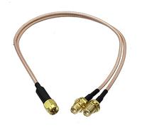 Conector divisor tipo Y RG316 SMA a 2 conectores macho y hembra, terminal de crimpado, cable puente RF 4 pulgadas a 10 pies(Type 1-SMA 1M2F,20inch (50CM))