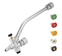 Conector doble de cañón de espuma - Herramienta de lavado a presión de 1/4 de pulgada, conexión resistente Diseño ergonómico, modos ajustables 5 boquillas Entrada | Rociador Portátil Presente Lavado D