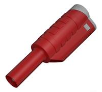 Conector eléctrico apilable de 4 mm con fijación de tornillo niquelado 25A 1000V para equipos de medición e inspección de prueba (rojo)
