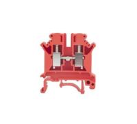 Conector eléctrico de cable Conductor de enchufe Universal, bloque de terminales de carril DIN, UK 6N, multicolor, 10 Uds.(Red)