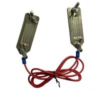 Conector eléctrico de valla de pasto con clip individual/doble clip de acero inoxidable para animales de granja de cabras, abrazadera de conexión con cable de 1 m, 7 x 2,5 cm (2 clips)