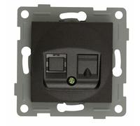 Conector empotrado RJ45 gráfito, con diseño elegante y funcionalidad para optimizar redes y conexiones de datos.