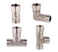 Conector en T/codo/recto/enchufe de acero inoxidable, rosca macho/hembra BSP de 1/2 ", acoplador de agua, accesorio de plomería, adaptador reductor(End cap)