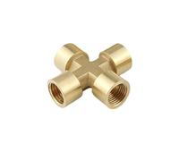 Conector en T de cobre de 1/8-1/2 pulgadas, rosca DN15 (longitud de 20 mm) - Adaptador macho y hembra(Female 4 Way,1/4")