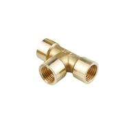 Conector en T de cobre de 1/8-1/2 pulgadas, rosca DN15 (longitud de 20 mm) - Adaptador macho y hembra(Female 3 Way,1")