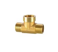 Conector en T de cobre de 1/8-1/2 pulgadas, rosca DN15 (longitud de 20 mm) - Adaptador macho y hembra(Female-Male 3 Way,1/4")