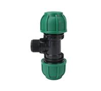 Conector en T de codo recto for riego agrícola, conector rápido for tubo de PVC y PE, 1 unidad(Male-Tee,1l2 inch - 20mm)