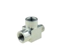 Conector en T de montaje de tubería de acero inoxidable 304, 4 vías, 1/8, 1/4, 3/8, 1/2, rosca macho hembra, conector acoplador adaptador de aire de alta presión(SS-PE-FFM,1/8")